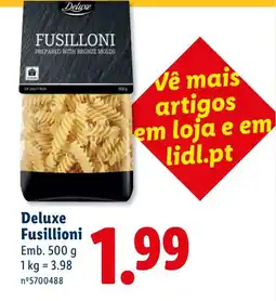Lidl Deluxe Fusillioni promoção