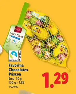 Lidl Favorina Chocolates Páscoa promoção