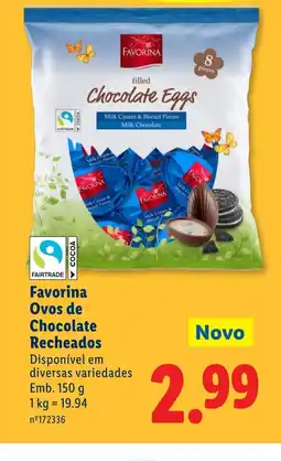 Lidl Favorina Ovos de Chocolate Recheados promoção