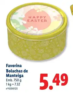 Lidl Favorina Bolachas de Manteiga promoção