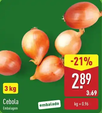 ALDI Cebola Embalagem promoção