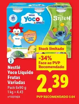 Lidl Nestlé Yoco Líquido Frutas Variadas promoção