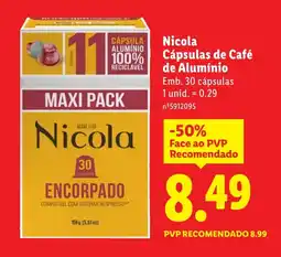 Lidl Nicola Cápsulas de Café de Alumínio promoção