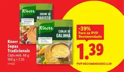 Lidl Knorr Sopas Tradicionais promoção