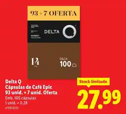 Lidl Delta Q Cápsulas de Café Epic 93 unid. + 7 unid. Oferta promoção