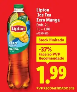 Lidl Lipton Ice Tea Zero Manga promoção
