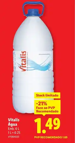 Lidl Vitalis Água promoção