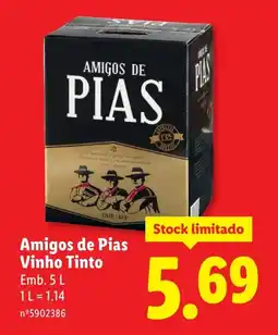 Lidl Amigos de Pias Vinho Tinto promoção
