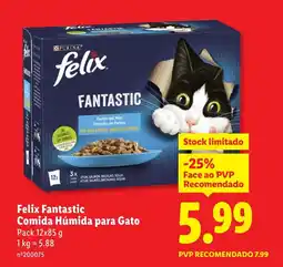 Lidl Felix Fantastic Comida Húmida para Gato promoção
