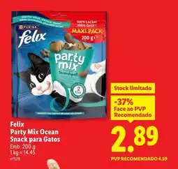 Lidl Felix Party Mix Ocean Snack para Gatos promoção