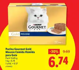 Lidl Purina Gourmet Gold Mousse Comida Húmida para Gato promoção