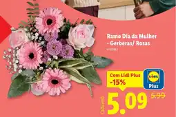 Lidl Ramo Dia da Mulher - Gerberas/Rosas promoção