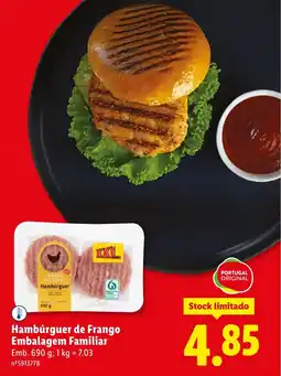 Lidl Hambúrguer de Frango Embalagem Familiar promoção