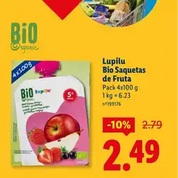 Lidl Lupilu Bio Saquetas de Fruta promoção