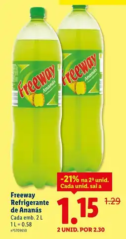 Lidl Freeway Refrigerante de Ananás promoção