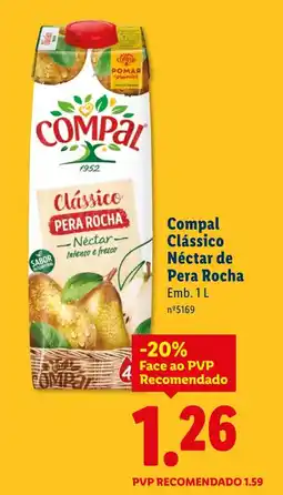 Lidl Compal Clássico Néctar de Pera Rocha promoção