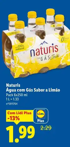Lidl Naturis Água com Gás Sabor a Limão promoção