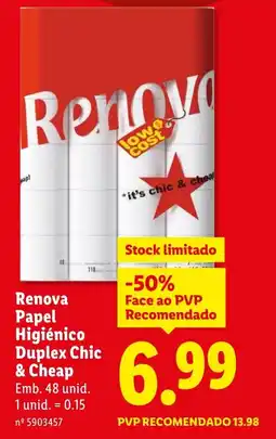 Lidl Renova Papel Higiénico Duplex Chic & Cheap promoção