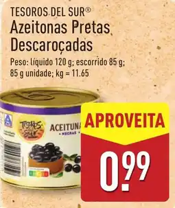ALDI TESOROS DEL SUR Azeitonas Pretas Descaroçadas promoção