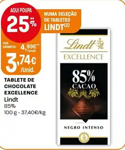 Intermarché Tablete de chocolate excellence Lindt promoção