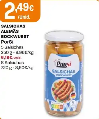Intermarché Salsichas alemãs bockwurst PorSi promoção