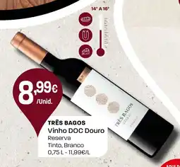 Intermarché TRÊS BAGOS Vinho DOC Douro promoção