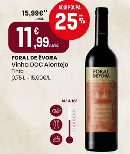 Intermarché FORAL DE ÉVORA Vinho DOC Alentejo Tinto promoção
