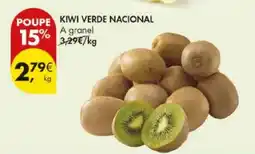Pingo Doce Kiwi verde nacional a granel 15% 3,29€/kg promoção