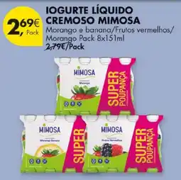 Pingo Doce Iogurte líquido cremoso mimosa promoção