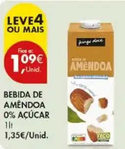 Pingo Doce Bebida de amêndoa 0% açúcar promoção