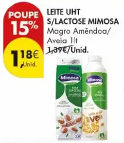 Pingo Doce Leite uht s/lactose mimosa promoção