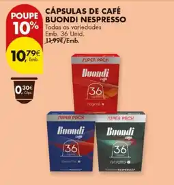 Pingo Doce Cápsulas de café buondi nespresso promoção