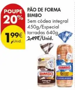 Pingo Doce Pão de forma bimbo promoção