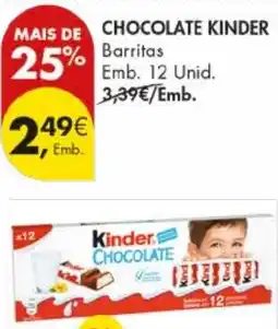 Pingo Doce Chocolate Kinder promoção
