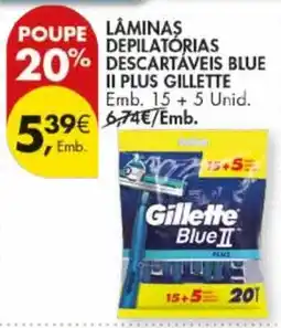 Pingo Doce Laminas depilatórias descartáveis blue ii plus gillette promoção