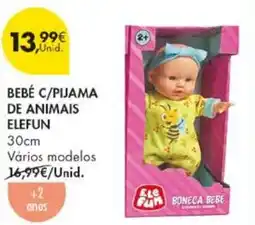 Pingo Doce Bebé c/pijama de animais elefun promoção