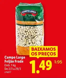 Lidl Campo Largo Feijão Frade promoção