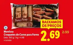 Lidl Monissa Croquetes de Carne para Forno promoção