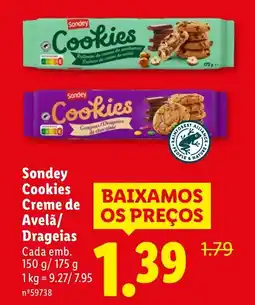 Lidl Sondey Cookies Creme de Avelã/ Drageias promoção
