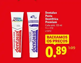 Lidl Dentalux Pasta Dentífrica Premium promoção
