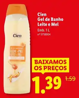 Lidl Cien Gel de Banho Leite e Mel promoção
