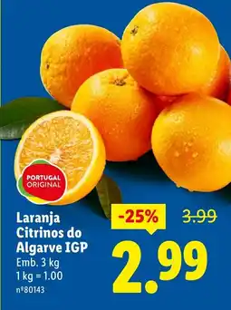 Lidl Laranja Citrinos do Algarve IGP promoção
