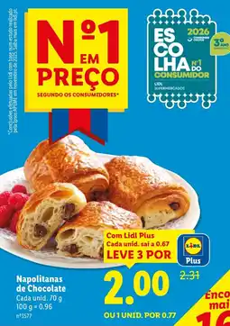 Lidl Napolitanas de Chocolate Cada promoção