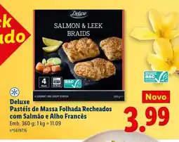 Lidl Deluxe Pastéis de Massa Folhada Recheados com Salmão e Alho Francês promoção