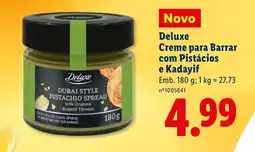 Lidl Deluxe Creme para Barrar com Pistácios e Kadayif promoção