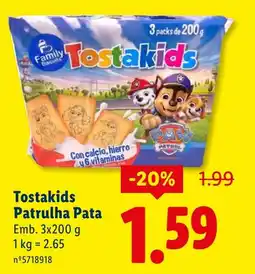Lidl Tostakids Patrulha Pata promoção