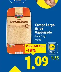 Lidl Campo Largo Arroz Vaporizado promoção