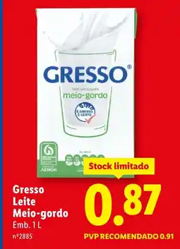 Lidl Gresso Leite Meio-gordo promoção