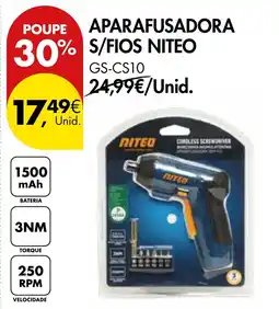 Pingo Doce Aparafusadora s/fios niteo GS-CS10 promoção