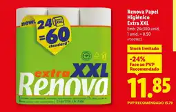 Lidl Renova papel higiénico extra xxl promoção